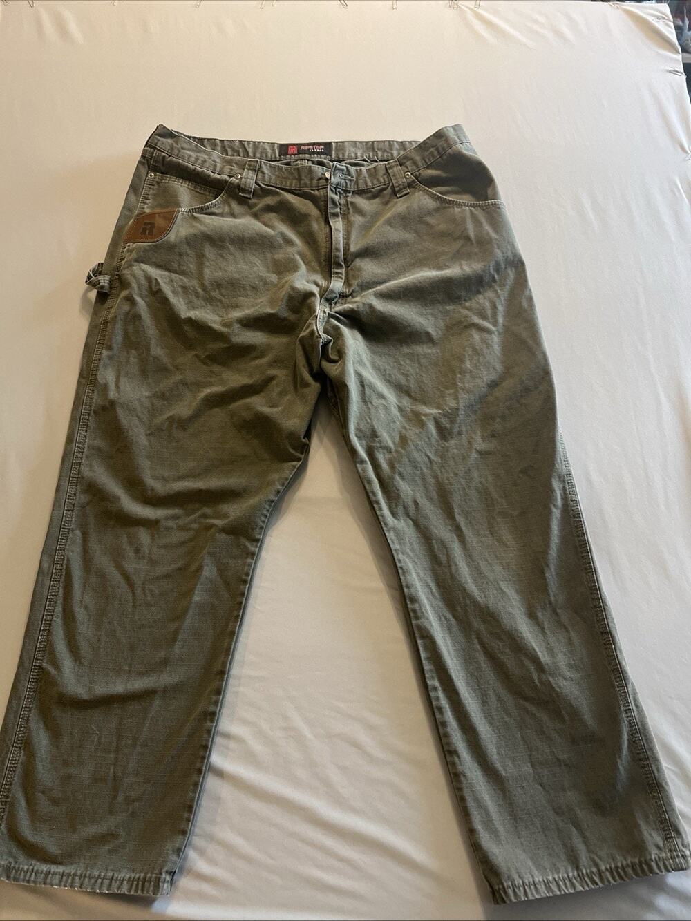 Wrangler Riggs Workwear Carpenter Pants Mens 42x30 Green Heavy Canvas